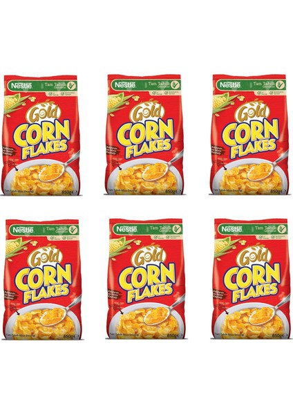 Gold Corn Flakes Tam Tahıl Mısır Gevreği 650 gr x 6 Adet