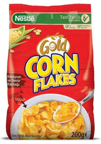 Gold Corn Flakes Tam Tahıl Mısır Gevreği 200 gr x 4 Adet fiyatları