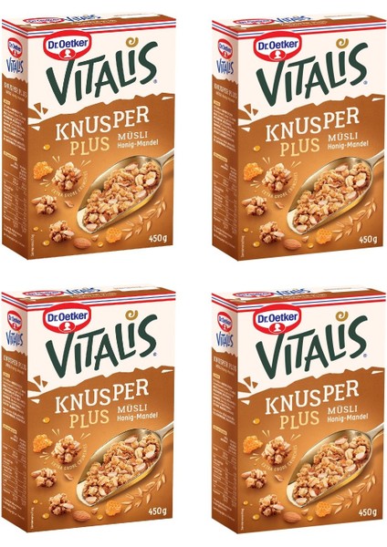 Vitalis Knusper Plus Bal Bademli 450 gr x 4 Adet