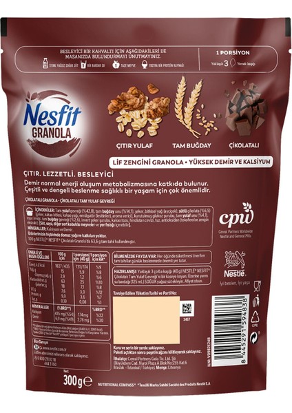 Nesfit Çikolatalı Granola 300 gr x 4 Adet modelleri