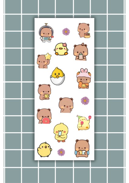 3’lü Mood Sticker Seti Sevimli Karakter Çıkartma Sayfaları Ajanda, Bullet Journal,laptop modelleri