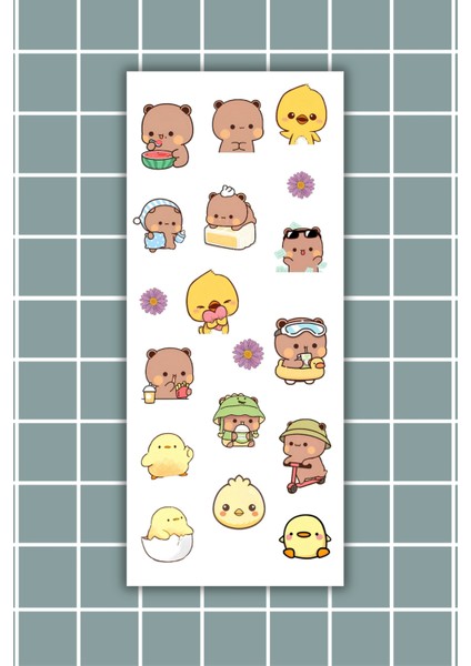 3’lü Mood Sticker Seti Sevimli Karakter Çıkartma Sayfaları Ajanda, Bullet Journal,laptop fırsatları