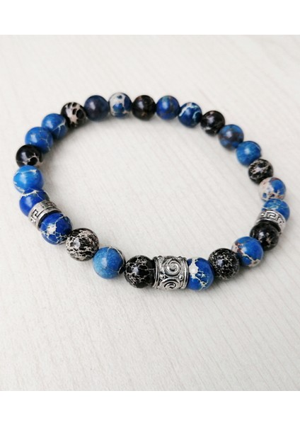Mavi ve Siyah Varisit Doğal Taş Bileklik MDB341 fırsatları