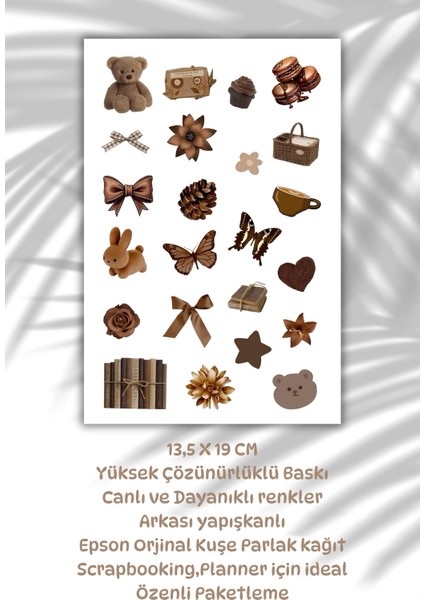 Brown-Kahverengi Temalı Sticker Planner/ajanda/bullet Journal/laptop Için Uygun fiyatları