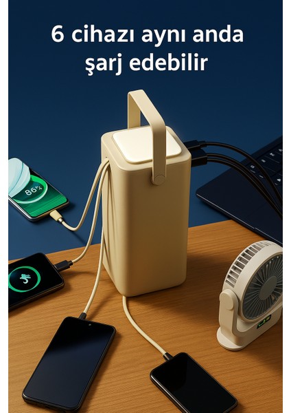 24000MAH Powerbank | Pd 22.5W Hızlı Şarj | LED Işıklı Taşınabilir Şarj Cihazı