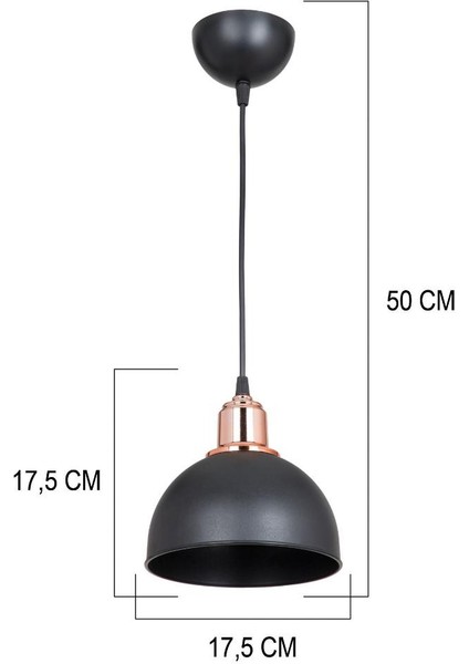 Haus Mini Yarım Küre Gold Kukalı Abs Siyah Sarkıt Küçük Alanlara Uygun Mutfak Koridor Avize modelleri