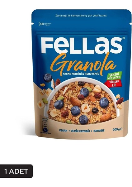 Granola - Yaban Mersini & Kuruyemiş 200 gr x 1 Adet