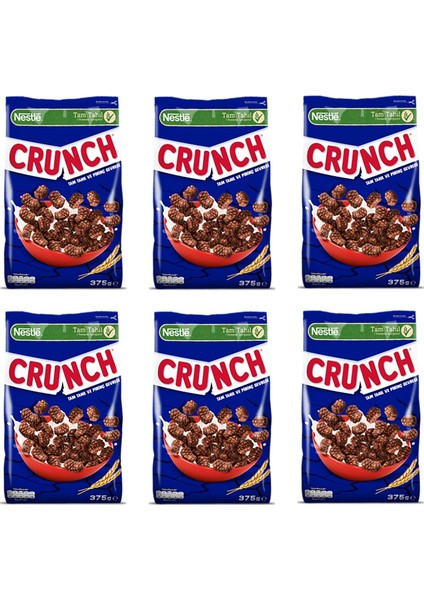 Crunch Tam Tahıl ve Pirinç Gevreği 375 gr x 6 Adet