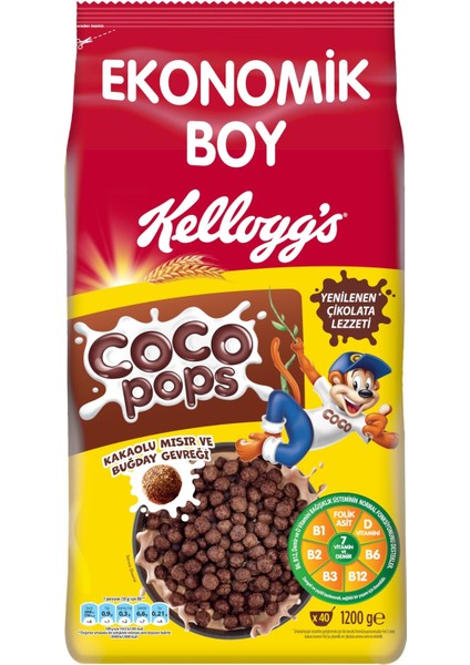 Coco Pops Çikolatalı Buğday ve Mısır Gevreği 1200 gr x 4 Adet fiyatları