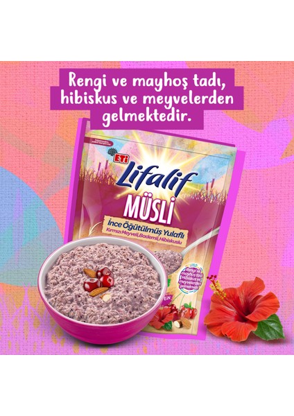 Lifalif İnce Öğütülmüş Müsli Hibiskuslu 250 gr x 1 Adet modelleri