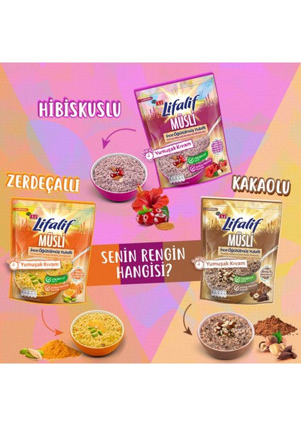 Lifalif İnce Öğütülmüş Müsli Hibiskuslu 250 gr x 1 Adet indirimleri