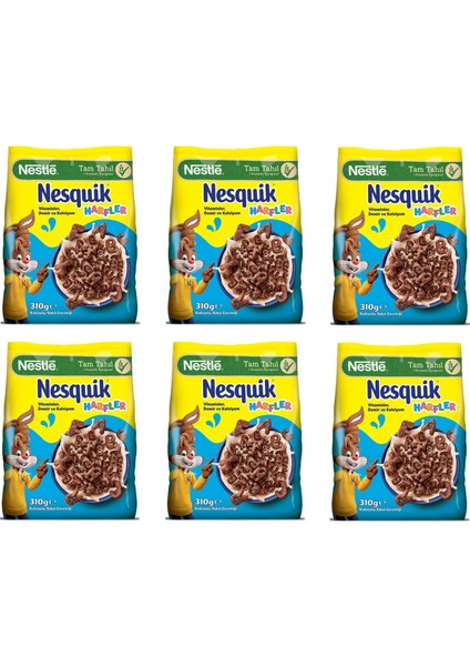 Nesquik Harfler Kakaolu Buğday ve Mısır Gevreği 310 gr x 6 Adet