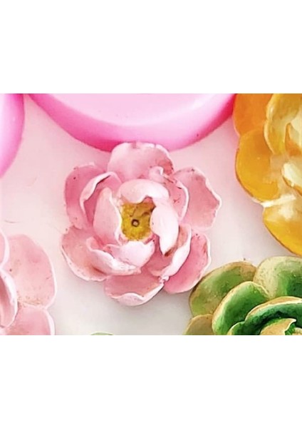 3 Boyutlu 7cm Gül Çiçeği Şakayık Çiçek Silikon Kalıp K-642, Kokulu Taş Sabun Alçı Mum Kalıbı indirimleri