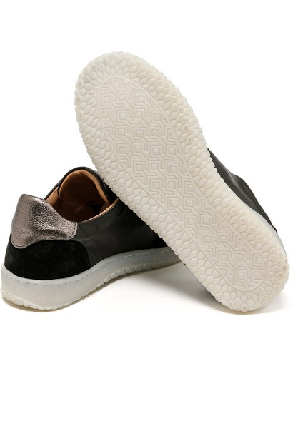 Kadın Sneaker ( Günlük) RC-25Y-055-M2004 John May Siyah Süet-Siyah Cilt-Siyah Rugan