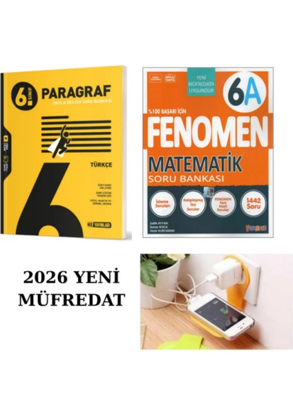Hız 6.sınıf Paragraf + Fenomen 6A Matematik Set Priz Tutucu Hediye Yeni Müfredat Uygun 2026