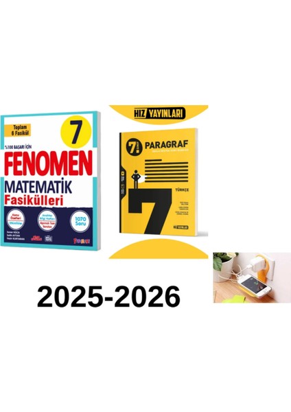 Fenomen 7. Sınıf Matematik Fasikülleri + Hız 7.sınıf Paragraf Set 2025-2026 Priztutucu Hediye