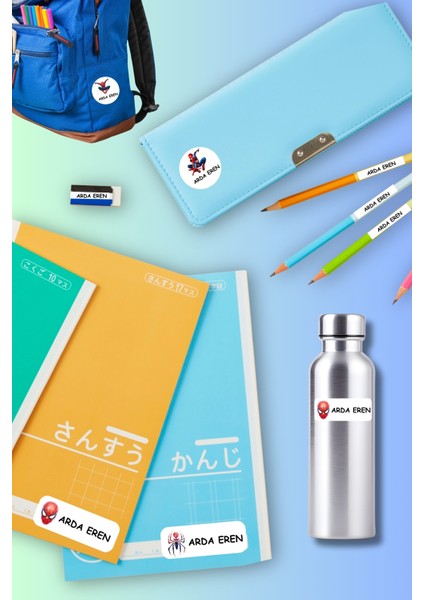 Isme Özel Okul Etiketi Kalem/defter/matara Etiketi Sticker Paw Patrol Temalı 192 Adet modelleri