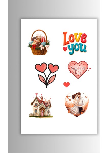 Sevgili,aşk ,sevgililer Günü 4'lü Sticker Seti Planner Ajanda Bullet Journal Için Uygun Set indirimleri