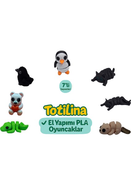 7'li Set (Penguen Kedi Su Samuru Timsah Ayı Karga…)