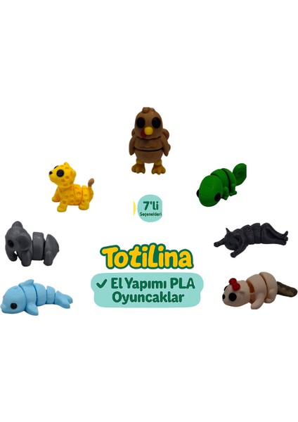 7'li Set (Hindi Bukalemun Kedi Su Samuru Yunus Fil Puma…)