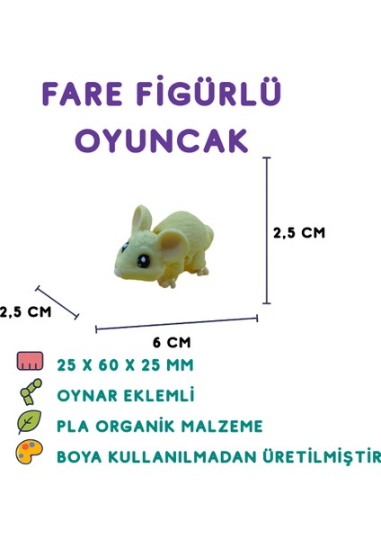 10'lu Set (Aksolotl Inek Kedi Salyangoz Fare Koç Kurabiye Adam…)