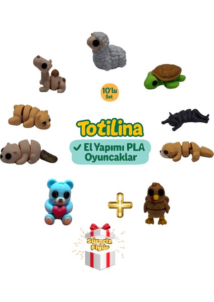 10'lu Set (Koyun Kaplumbağa Kedi Su Samuru Hindi Ayı Deve…)