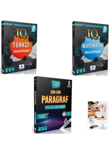 8. Sınıf Iq Türkçe -Matematik ve Gün Gün Paragraf Seti(Priz Tutucu Hediye)