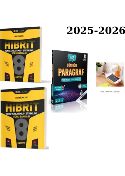 Hız 8.sınıf Hibrit Konu Anlatımlı Matematik + Fen+ Strateji 8.sınıf Gün Gün Paragraf Set Priz