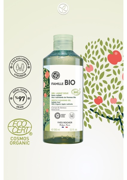 Organik Sertifikalı Famille Bio Saç ve Vücut Şampuanı 390 ml fırsatları