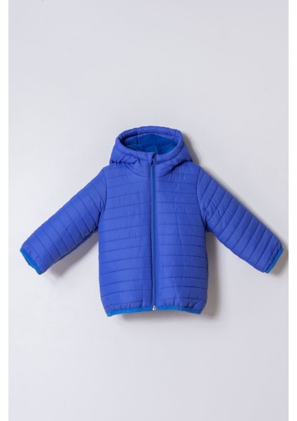 Yeni Trend Lüks Kapitone Bebek/çocuk Basic Fermuarlı Hakim Yaka Uzun Kol Kapüşonlu Kaban/mont