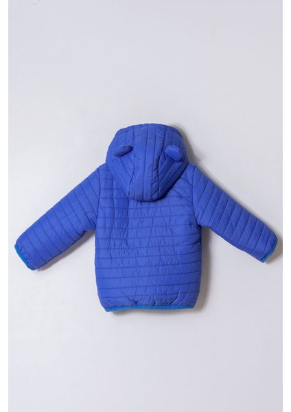 Yeni Trend Lüks Kapitone Bebek/çocuk Basic Fermuarlı Hakim Yaka Uzun Kol Kapüşonlu Kaban/mont