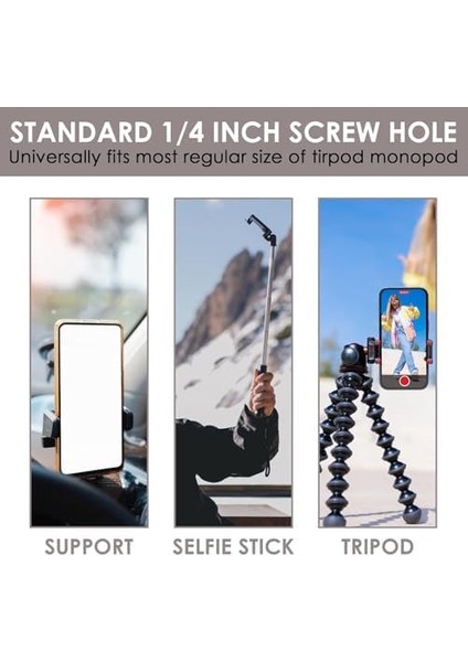 Akıllı Telefon Tutucu, Tripod Montaj Adaptörü, Klipsli Konnektör Başlığı, Selfie Çubuğu Başlığı, Seyahat Mini Tripod fiyatları