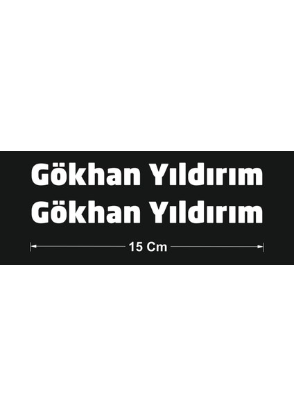 Kişiye Özel 2 Adet Isim Soyisim El Yazısı Araba Motosiklet Sticker (Sans Font)