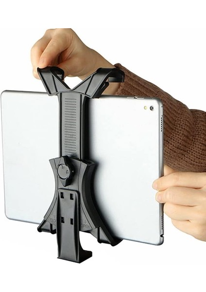 Tablet Tutucu Başlık + Tripod 90° Yönlendirme Aparatı 360 Derece Dönebilen Başlık Tüm Tripodlara Uyumlu Metal Mafsal Aparatı