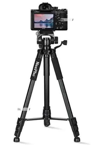 Kamera Tripodu Kalın Gövdeli Sağlam Aliminyum Profesyonel Telefon Tutucu Çantalı 175 cm Tripod Neepho F8850 Bluetooth Kumandalı 175CM