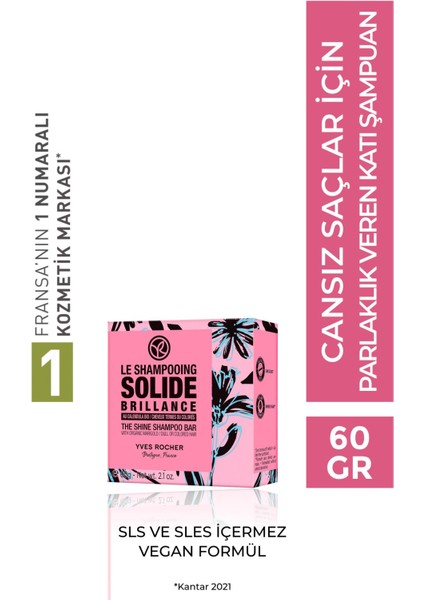 Parlaklık Veren Katı Şampuan - Cansız Saçlar / Brillance - Sls,sles Içermez,tuzsuz, Vegan -60GR