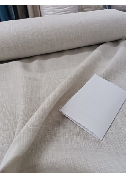 Koyu Krem - Ince Dokulu Keten Fon Perde - Pilesiz Düz Dikim - KL633 fırsatları