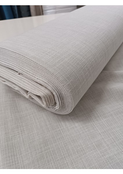 Koyu Krem - Ince Dokulu Keten Fon Perde - Pilesiz Düz Dikim - KL633