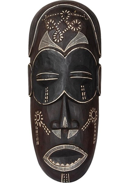 Dekoratif Duvar Objesi Ahşap Kötü Ruhları Uzaklaştıran Maske