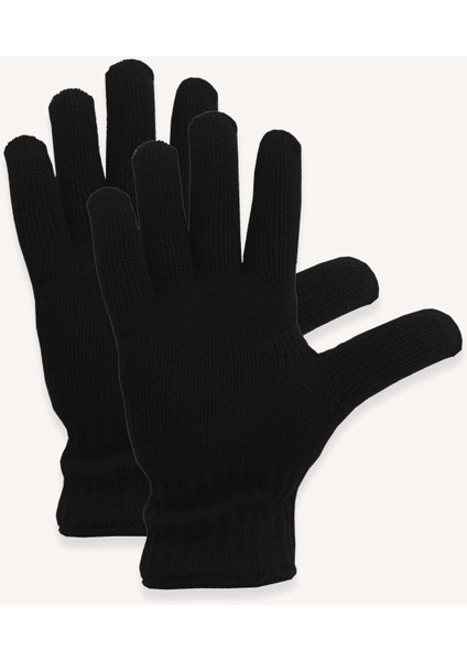Termal Unisex Siyah Yün Eldiven Polar Bere Boyunluk Set fiyatları