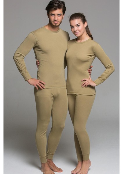 Unisex Haki Soğuk Havalar Için Ideal Termal Takım