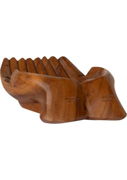 Ahşap Peçetelik El Şeklinde Tik Ağacı, El Yapımı, Tek Parça fırsatları