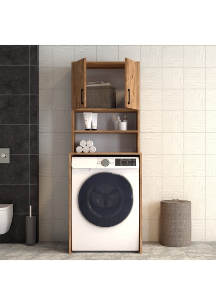 2 Kapaklı Raflı Çamaşır Makinesi Dolabı Çam - BDL0602 modelleri