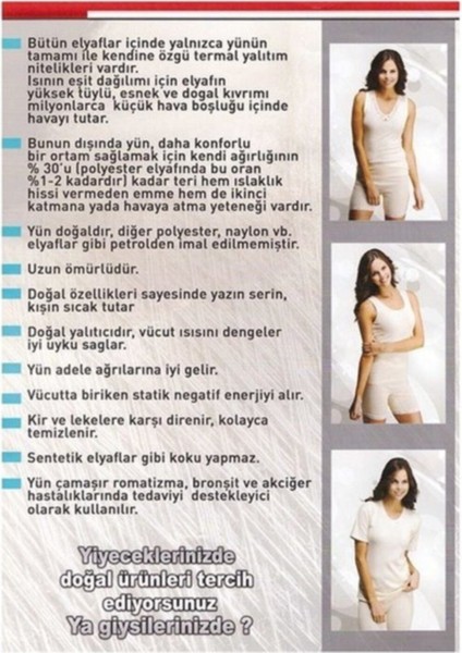 Yün Alt Içlik Tayt- Doğal Termal fiyatları
