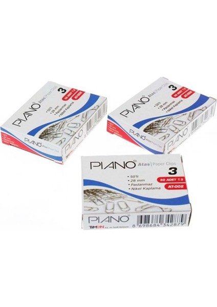 Pıano Ataş Nikel 28MM 3 Paket 150 Adet