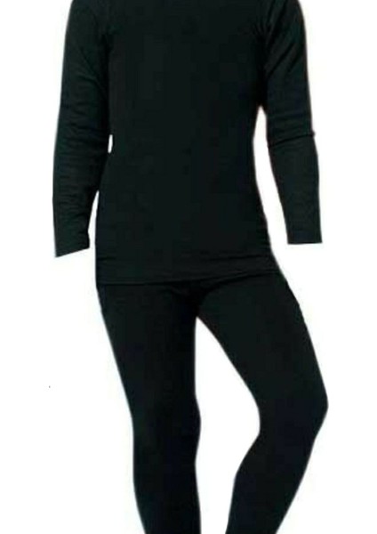Erkek Çocuk Termal Içlik Tayt Alt Üst Siyah Uzun