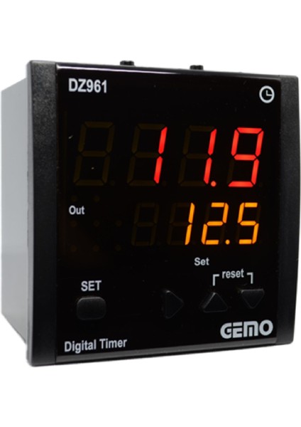 DZ961-230VAC ,96X96MM 110V..220VAC KONTAK-1A1K Reset Girişli Zaman Röle