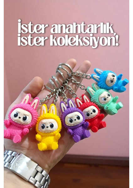 Labubu 6'lı Set Tüm Renkler Labubu Anahtarlık Figür Seti Popmart Biginto Energy modelleri