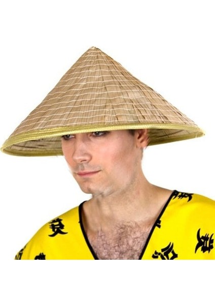 Naturel Renk Cambodia Kamboçyalı Vietnam Şapkası Pvc Hasır