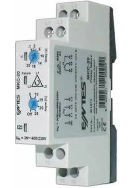 Mkc-20 ,ray/dın 3-Faz+Nötr KONTAK-1A1K Faz Koruma Röle